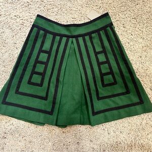 Anthropologie Maeve Green and Black A-Line Skirt